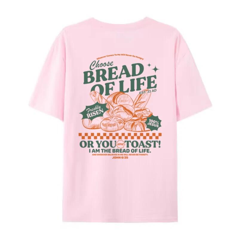 Bread Of Life Funny Christian Tshirt Bible Verse Inspirational Graphic Tees Unisex Retro Jesus Faith Shirt Top Gift