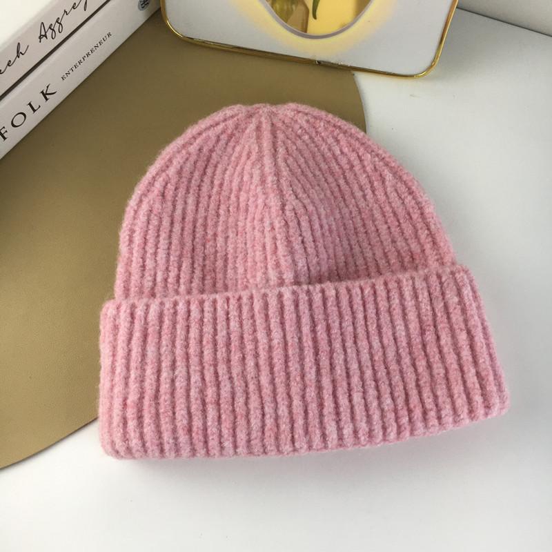 Big head circumference winter new knitted hat versatile blended warm cold hat fashion big head circumference cold hat women