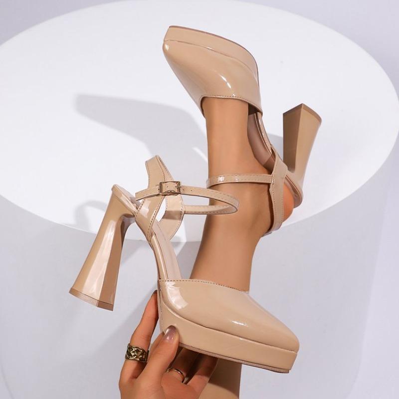 Fashion Platform Super High Heels Woman's Sandals Pointed Toe Shoes Elegant Slingback Summer 2025 Trend Chunky Pumps Dress Sandalias