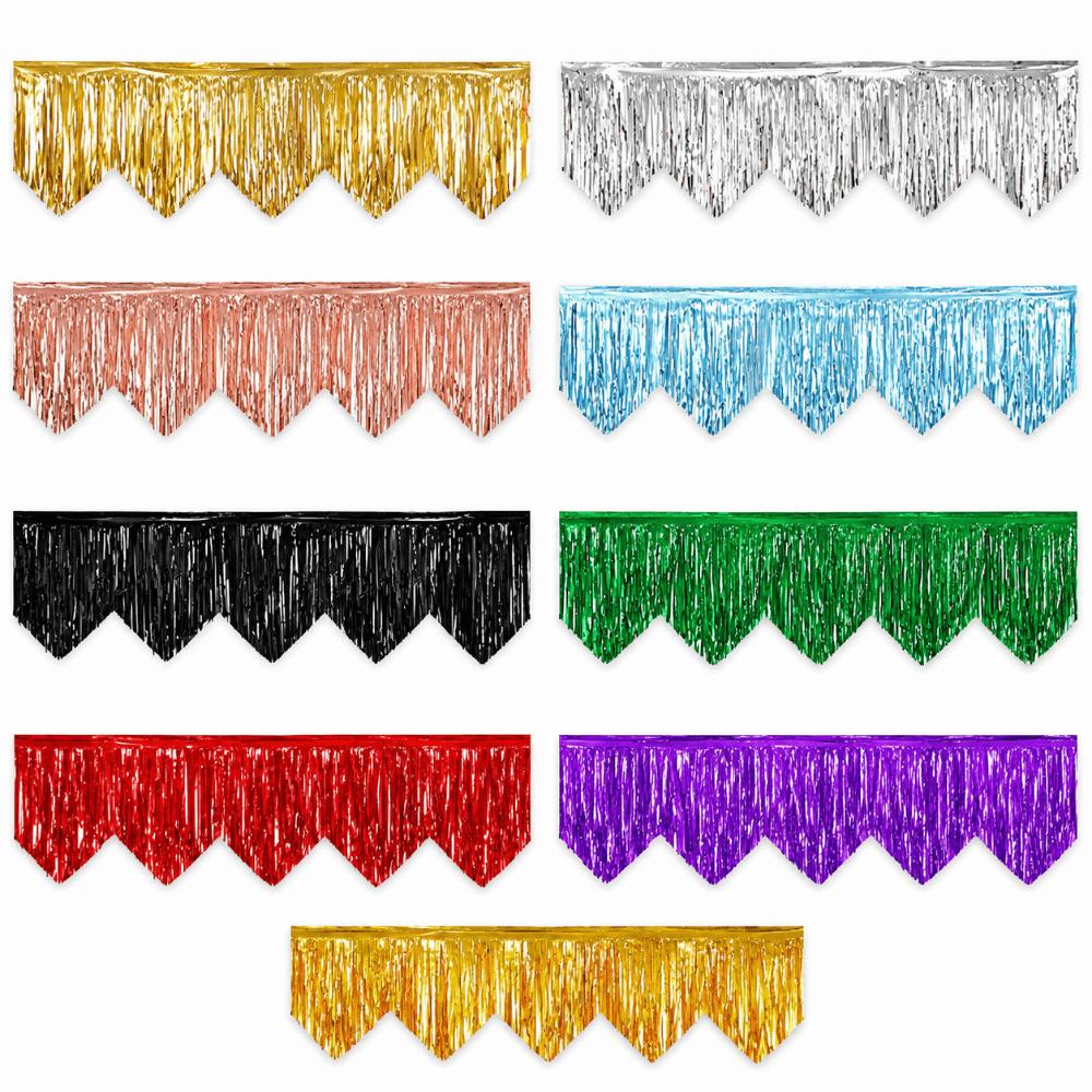 6.56ft Length Metallic Fringe Garland Tinsel Streamers Banner Stage Party Decoration