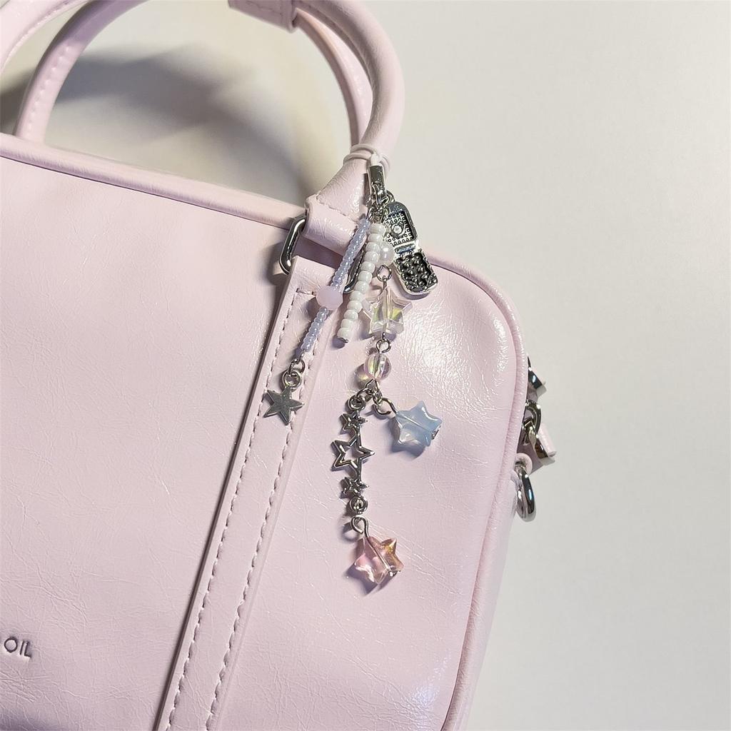 Брелок для телефона в виде звезды и откидной крышки, красочный брелок с бусинами, съемная цепочка для ключей, сплав, акриловый аксессуар для женщин