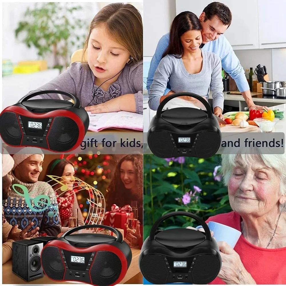 AM FM Радио Bluetooth Колонки Маленький Бумбокс CD-плеер Кассетный AUX USB MP3 Воспроизводит с Пультом Дистанционного Управления Поддержка Питания от Сети/Постоянного Тока