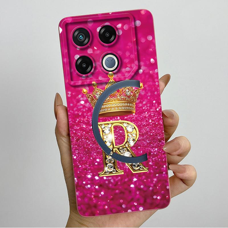 Для Infinix GT 20 Pro Чехол Роскошная Корона Буква Мягкий Силикон Задняя Крышка Для Infinix GT20 Pro GT20Pro Чехол Infinix X6871 Чехлы