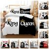 3D King and Queen Bedding Set Black Couple Room Duvet Cover Pillowcase 2/3 Holiday Gift AU210 * 240 Full Size Quick Drying Soft Home Textile