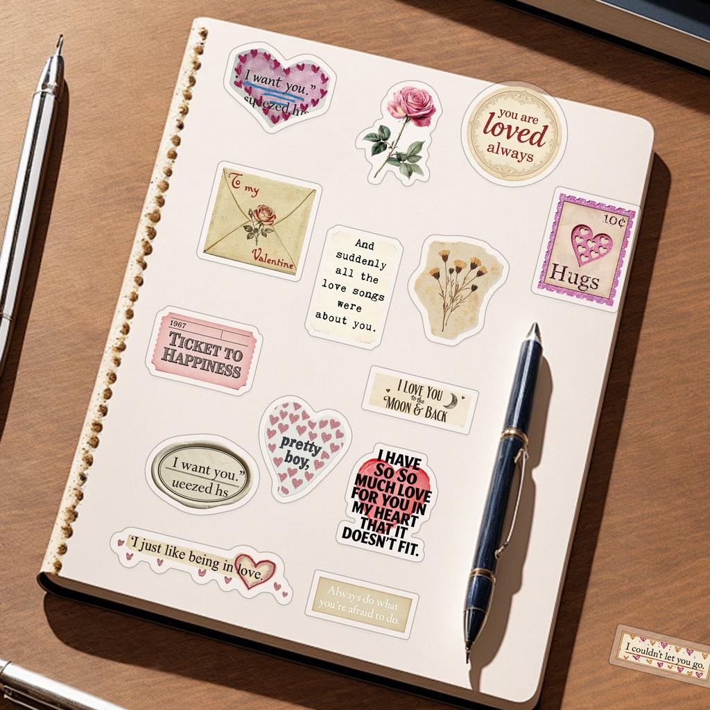 50Pcs/Set Valentine's Day . Healing Love Series 05 PET Stickers Waterproof DIY Fashion Doodle Decals Stickers