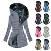 Women's Hooded Warm And Cotton Jacket With Pockets Long Zipper Jacket Cotton Jacket
