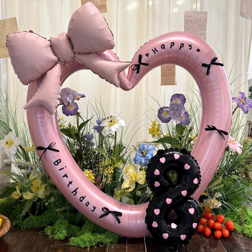 40-дюймовый розовый фольгированный шар в форме сердца, черный цифровой алюминиевый декор для вечеринки по случаю дня рождения, украшение для детского праздника, подарок для девочек на свадьбу, реквизит для детского праздника