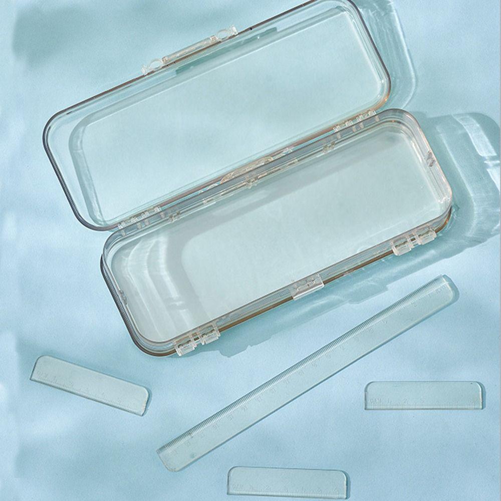 Многофункциональный прозрачный двухслойный пенал, пенал, футляр для хранения, пенал для канцелярских принадлежностей