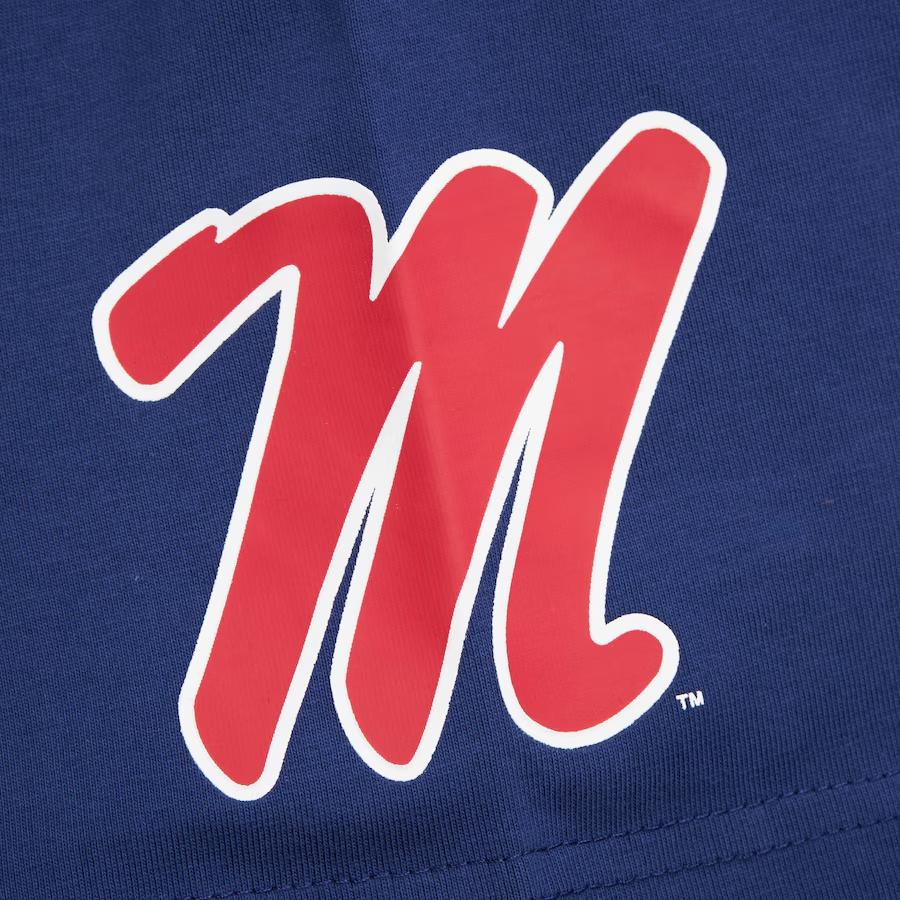 Mitchell & Ness x NCAA Ole Miss Rebels Жаккардовая футболка-ринжер мужская темно-синяя FC7220-UMSNAVY