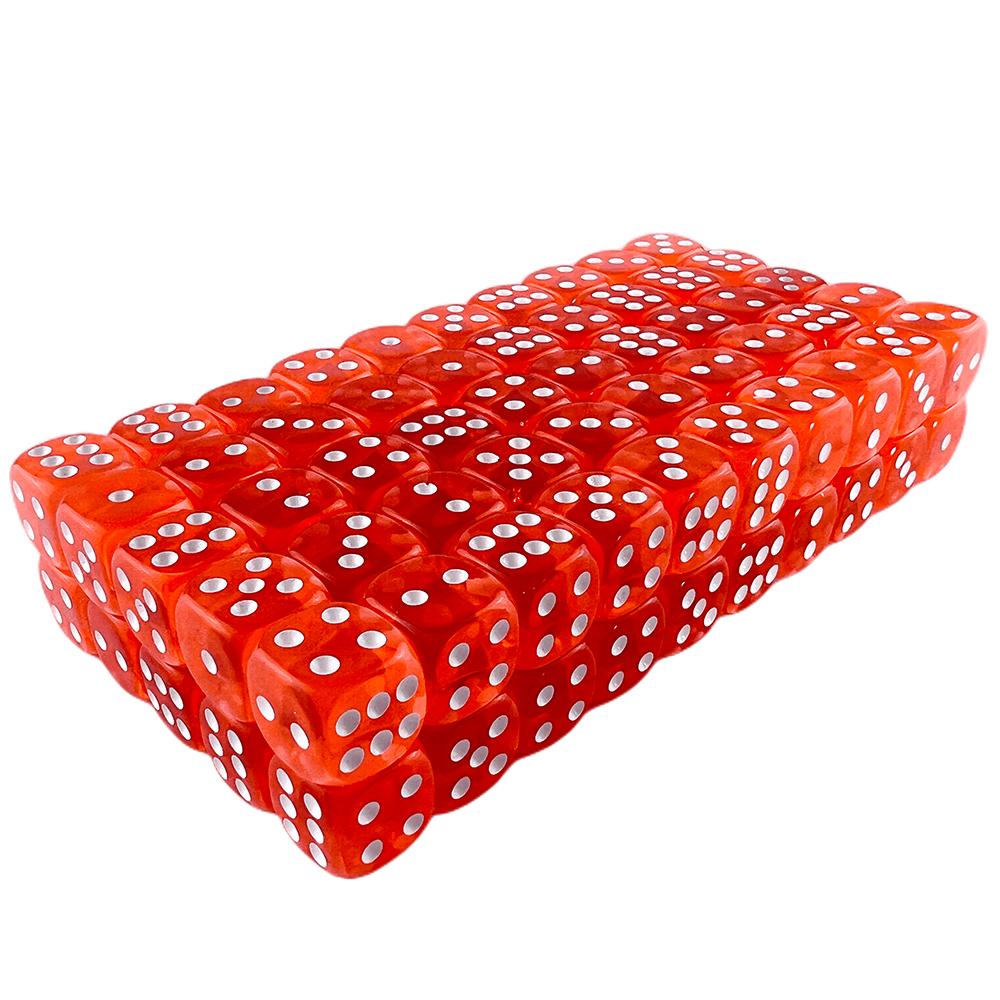 6 Sided Translucent Dice 100pcs Candy Color Game Dice Drinking Dice Entertainment Gambling Dice Board Game Accessories