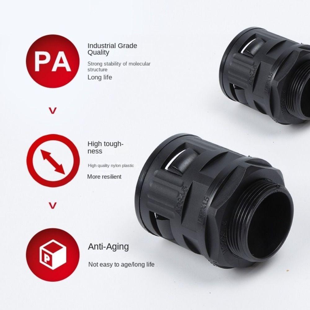Multisize Corrugated Pipe Joint Plastic Bellows Joint Plastic Tube Connector PP Corrugated Pipe