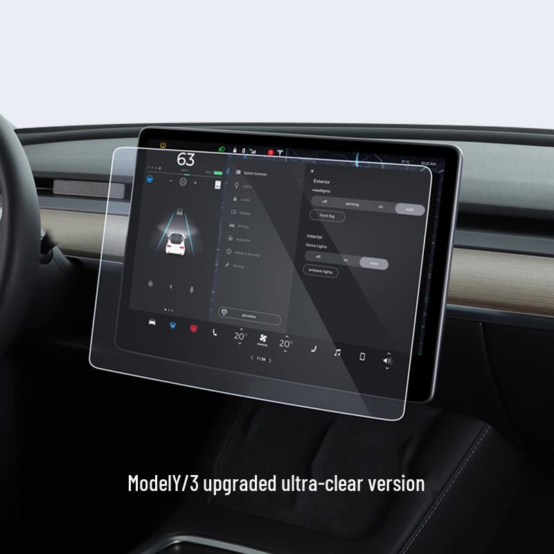 Комплект защиты экрана и консоли для Tesla Model 3/Y Yoke: Закаленное стекло и HD-пленка