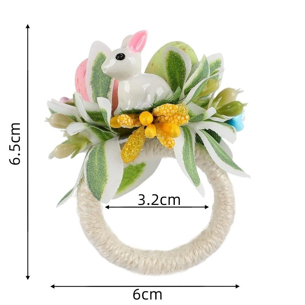 Reusable Bunny Napkin Holders Plastic Floral Napkin Buckles Easter Napkin Rings