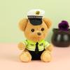 Whimsical Teddy Bear Plush Police Character Keychain For Car And Motorcycle