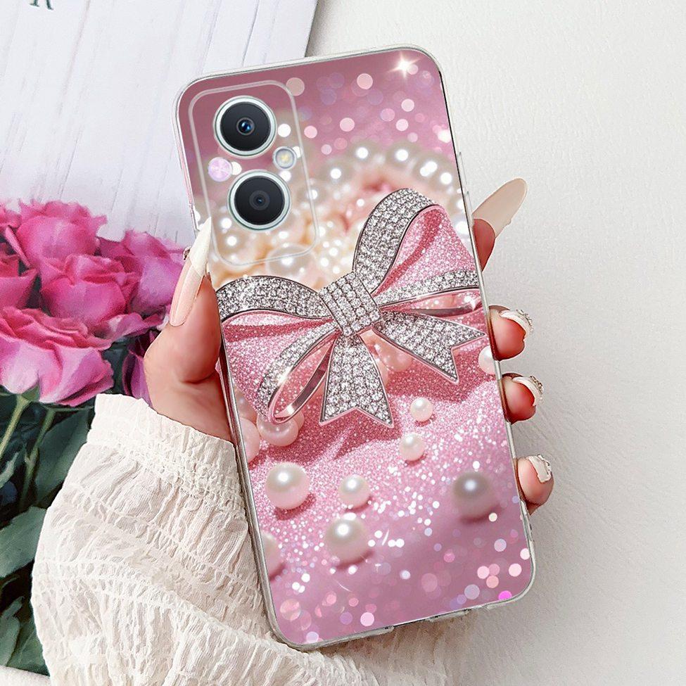 Clear For Oppo Reno 7Z 5G CPH2343 Case For Oppo Reno 8Z 5G CPH2457 Cover Luxury Butterfly Love Fashion Flowers Cool Lion Painted