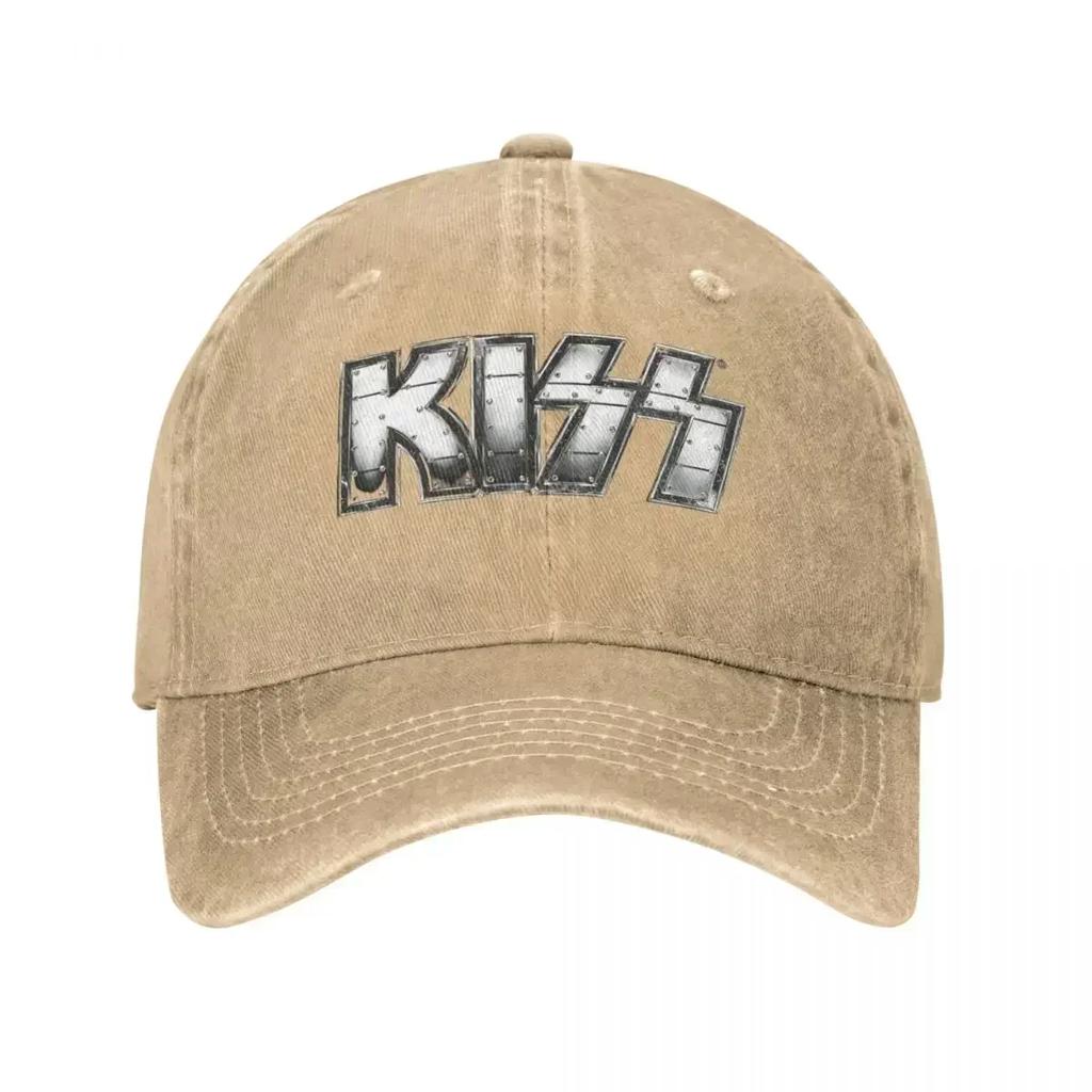 Кепка Бейсболка Kiss Heavy Metal Мужская Женская Кепка Рок Бренд Потертая Джинсовая Кепка Кепка Винтажная Для Улицы Все Сезоны Дорожная Кепка Snapback