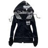 LUXEONFashion Ретро Тренд Харадзюку Ins Молния С Капюшоном Кардиган Толстовка Уличный Панк Женский Топ Одежда Y2k