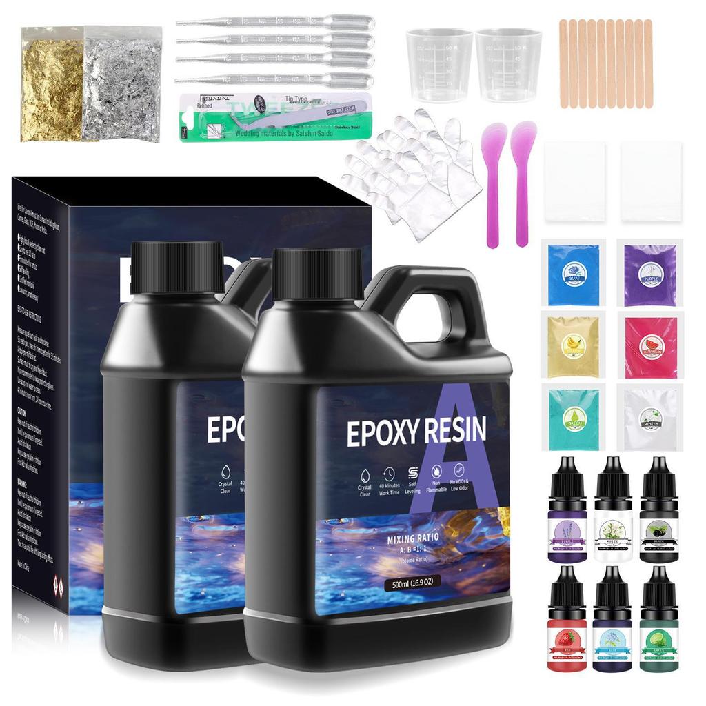 Черный галлон прозрачная эпоксидная смола AB Crystal Glue 1:1