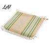 Thin Cushion for Student Chair Cotton Linen Pad Striped Plaid Dining Mat with Lace Trim Pastoral Style Breathable Seat Pad Ties Office Barstool