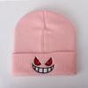 New Animation Cartoon Geng Gui Big Mouth Red Eyes Embroidery Autumn and Winter Wool Knitted Hat Pullover Thermal Hat