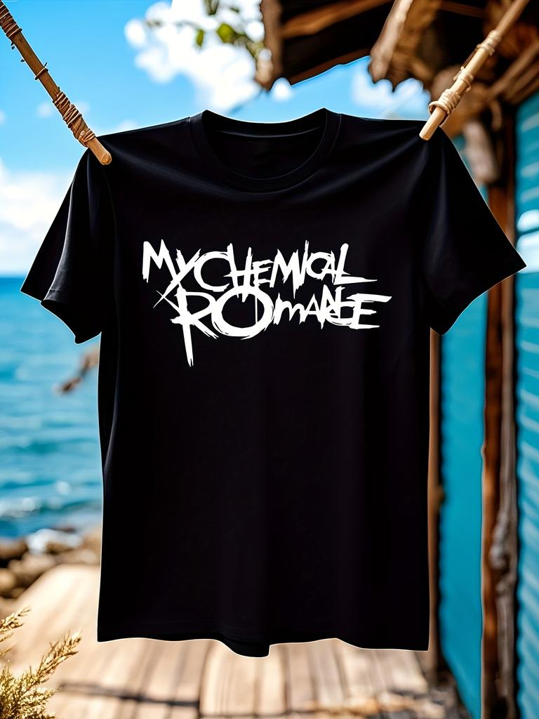 My Chemical Romance Band Graphic Tshirt Black with White ...