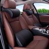 Leather Memory Foam Car Headrest Neck and Lumbar Support Pillow
