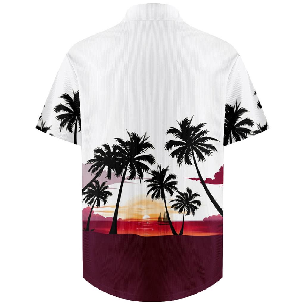 Men's Hawaiian Printed Button Short Sleeve Shirts Men's Casual Fashion Short Sleeve Shirts