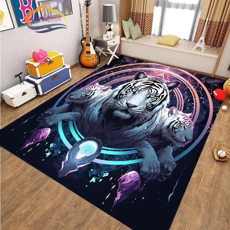 Коврик для пола с изображением животных, крутой тигр, модный ковер с рисунком для украшения дома, подарки, нескользящий коврик для гостиной и детской кровати