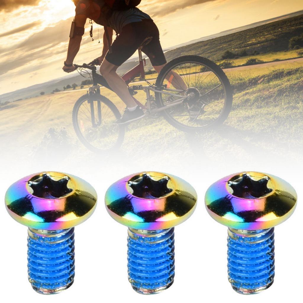 12PCS Heavy Duty Steel Bike Bicycle Disc Brake Rotor T25 Screws Cycling Accessory Colorful