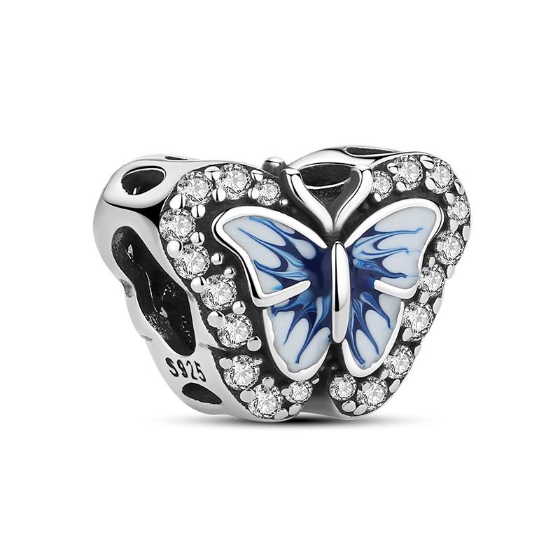 Оригинальный шарм-подвеска из стерлингового серебра 925 пробы, медь, любовь, лапа собаки, кошки, панда, светлячок, шармы-подвески, подходят для браслетов, ожерелий, женский, циркон