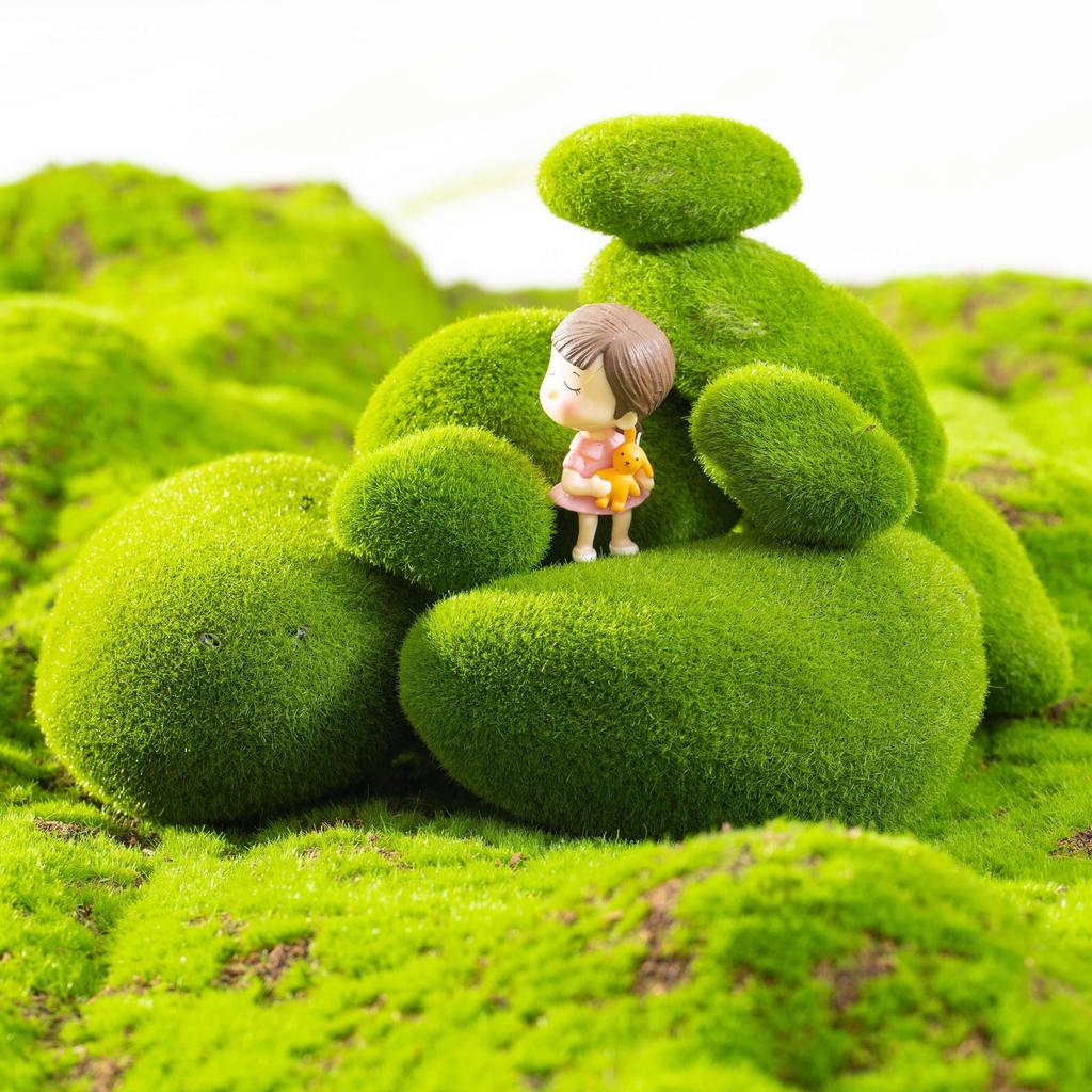 40 шт. искусственных шариков из мха, искусственная зелень из микрофибры, декоративные камни для домашнего декора, ваз и столов, украшений для кашпо, декора для вечеринок