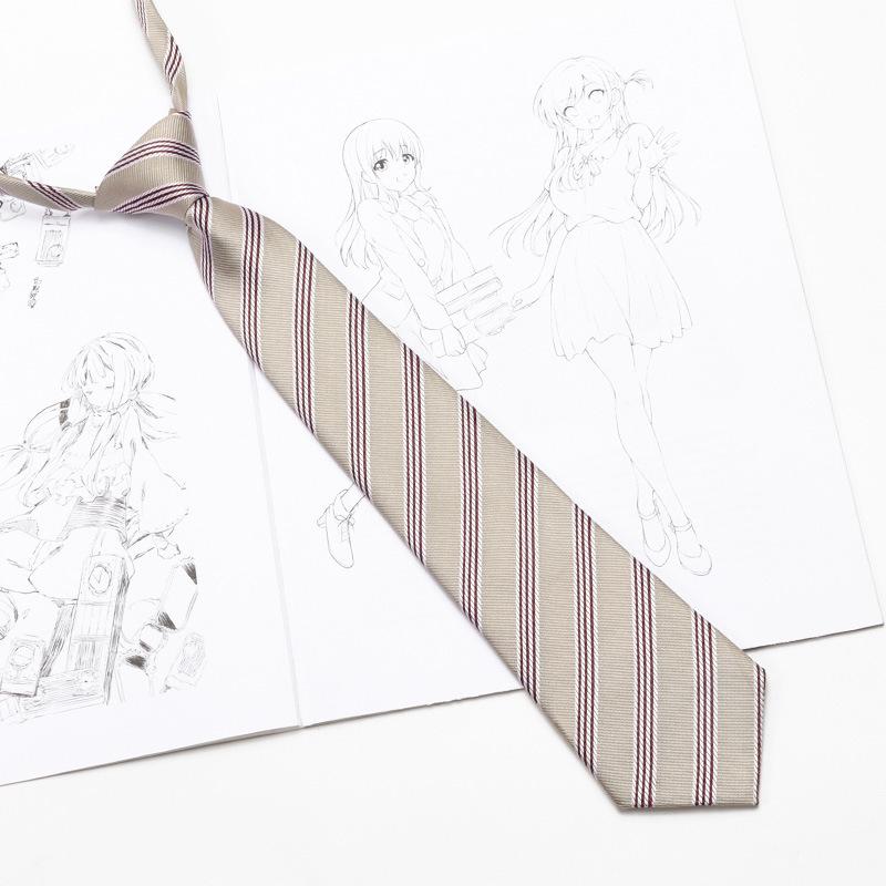 Женская рубашка JK Academy, не требующая глажки, в красную/коричневую полоску, с синим галстуком ручной работы кофейного цвета