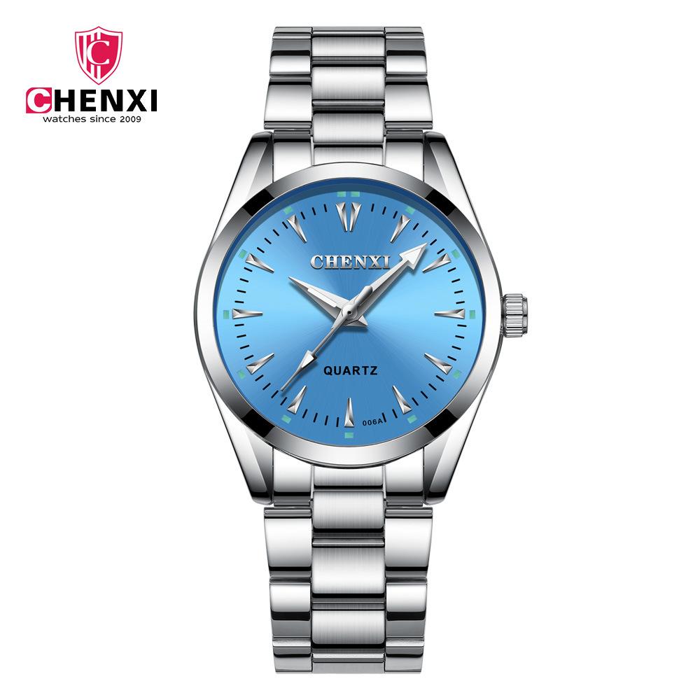New TOP Brand Luxury Men's Watch With Box Business Watch 006A Stainless Steel Strap Men's Quartz Watches