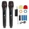 Wireless Microphone Metal Dual Handheld Cordless Dynamic Auto Connect Microphone for Karaoke