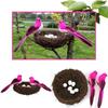 Realistic Handwoven Rattan Bird Nest Set With Artificial Birds Eggs For Easter Home Party Photo Decorations Indoor Use