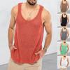 Men's Sweater Vest Loose-fitting Sleeveless Knitted Vest for Summer