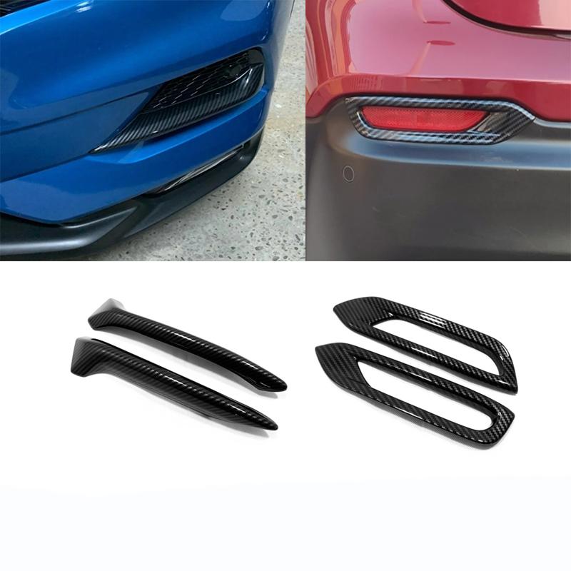 For Nissan Qashqai J11 2018 - Chrome Carbon Fiber Front Rear Back Fog Lights Lamp Cover Trim Bumper Reflector Accessories