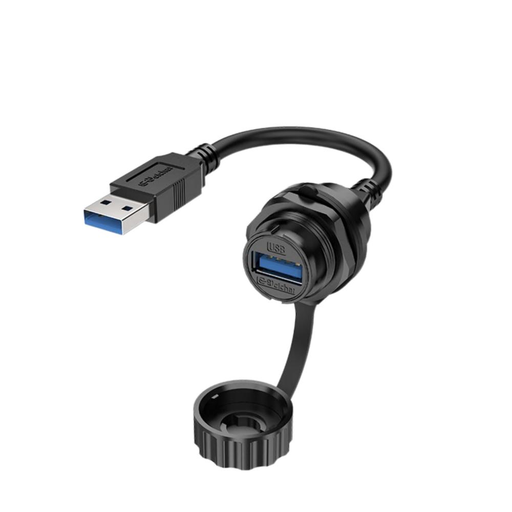USB Data Interface Wire Wateroroof IP67 USB3.0 Connector Extension Cable USB 3.0 Panel Mount Cable USB Type A Round Socket