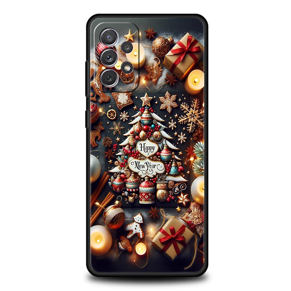 Чехол на телефон на Новый год и Рождество для Samsung Galaxy A13 A15 A22 A23 A25 A31 A32 A33 A35 A41 A51 A52 A53 A55 Мягкий ТПУ 5G Чехол Capas