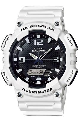 Мужские часы CASIO Collection AQ-S810WC-7AJH Белые На солнечной батарее Аналого-цифровые Водонепроницаемость 100 м