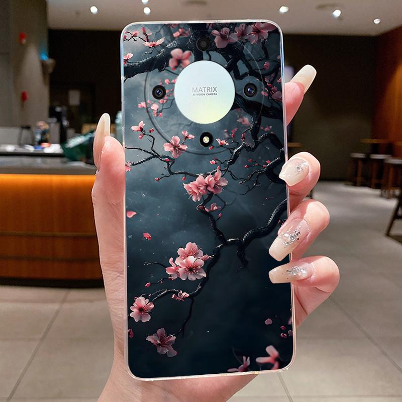 For Honor X50 5G Case Luxury Flower Painted Cover Clear Soft Silicone Phone Case For Honor X 40 50 X40 X50 5G Back Covers Bumper