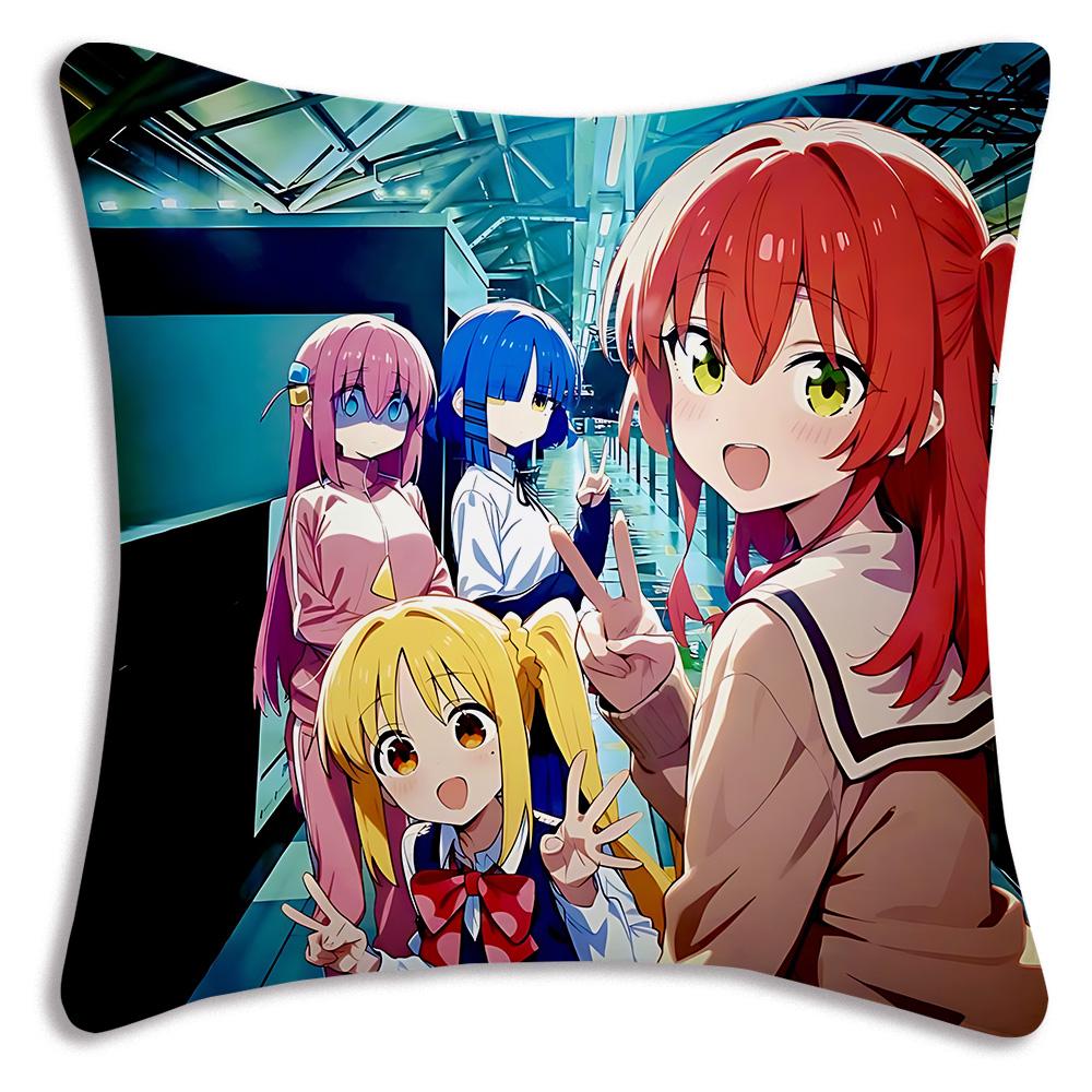 Аниме B-Bocchi the Rocks Наволочки Мультяшная Декоративная Подушка для Дивана Домашняя Двусторонняя Печать Короткий Плюш Милая Наволочка