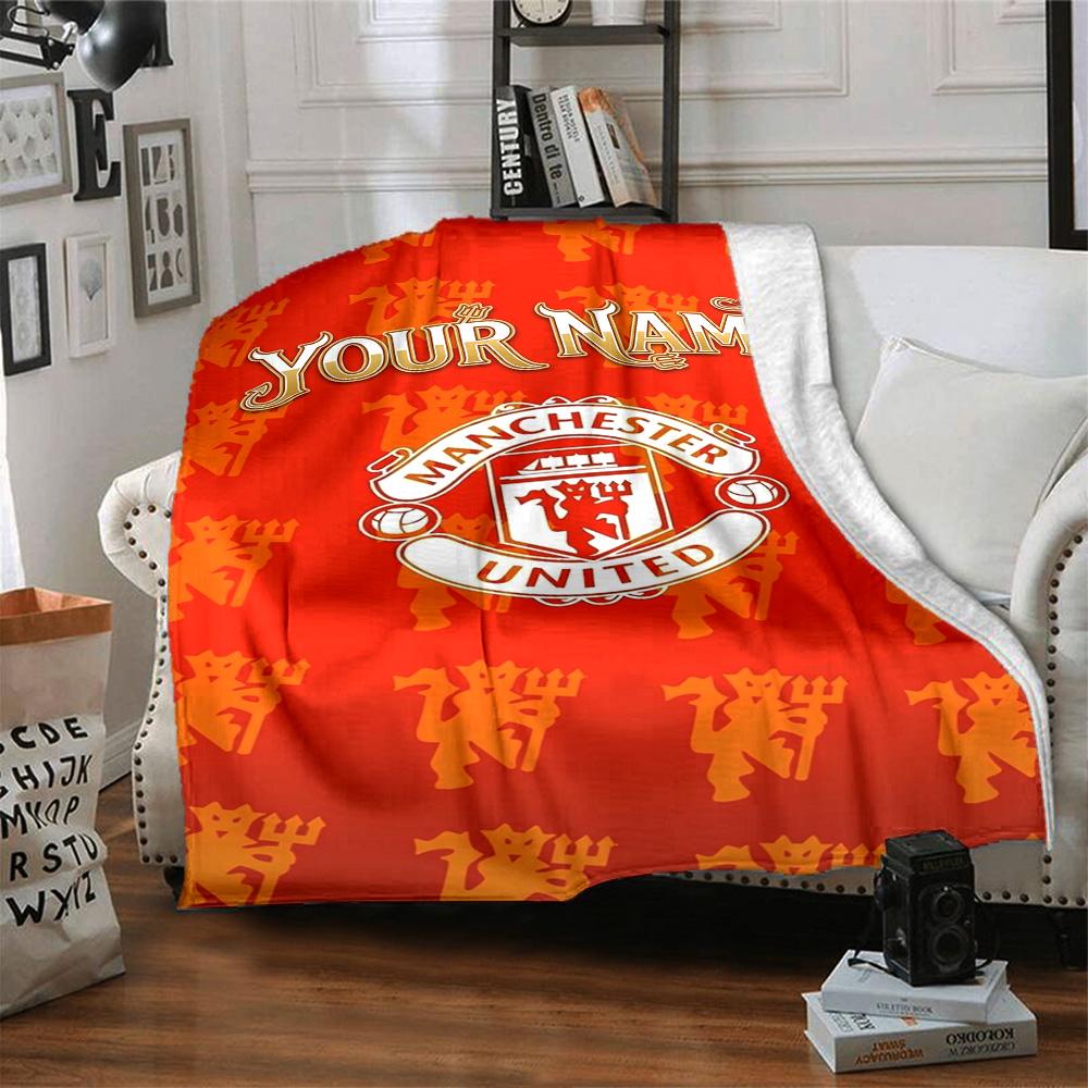 Manchester Personalized Name Blanket Lightweight Customizable Blanket Ultra-Soft Great for Livingroom Chair Couch Picnics All-Season Use