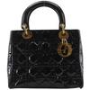 Сумка Lady Dior Medium Canage черная Лакированная кожа Женская Б/у