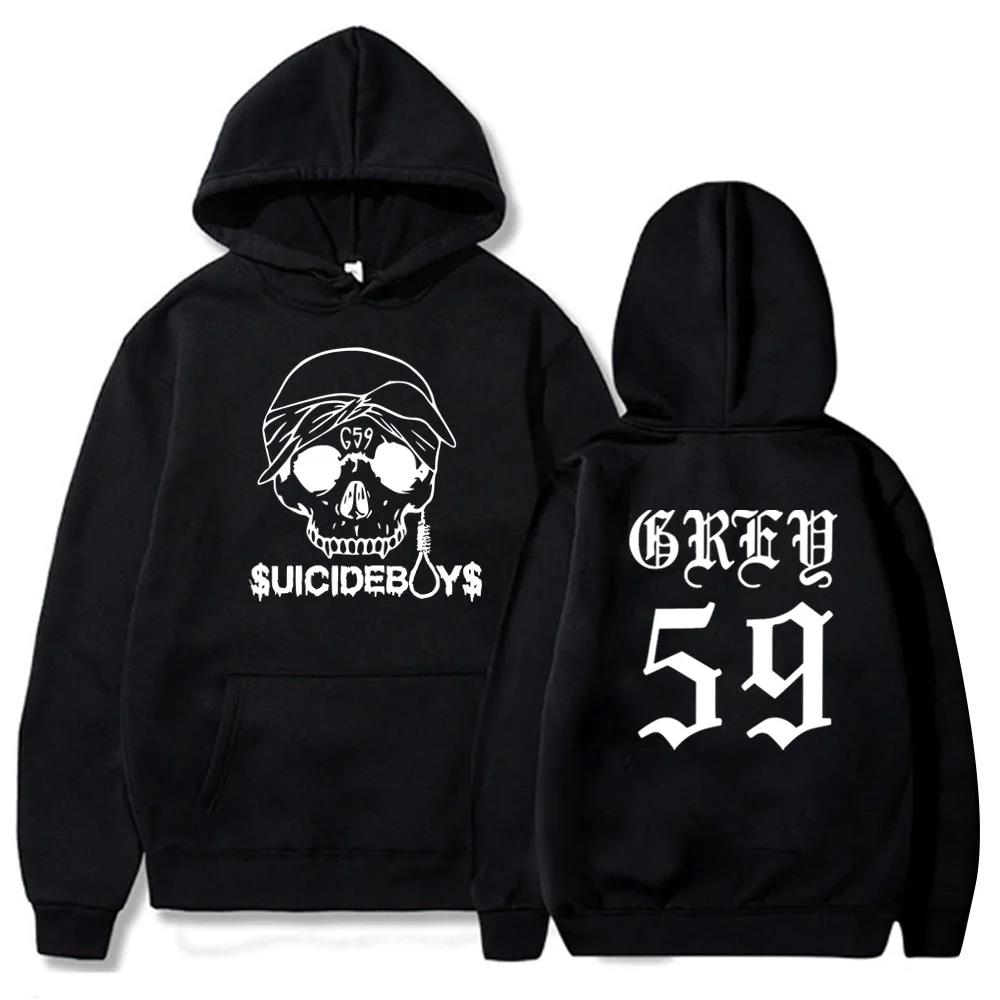 Suicideboys G59 Худи Suicideboys Мерч Свитшот в винтажном стиле Подарок фанату Suicideboys Пуловеры Стритвир черный худи