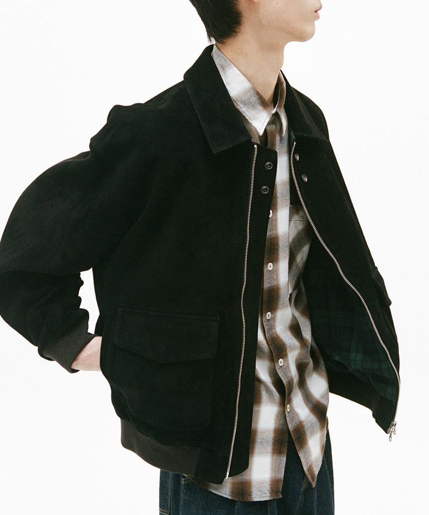 Horlisun Irish Suede Leather Jacket Black