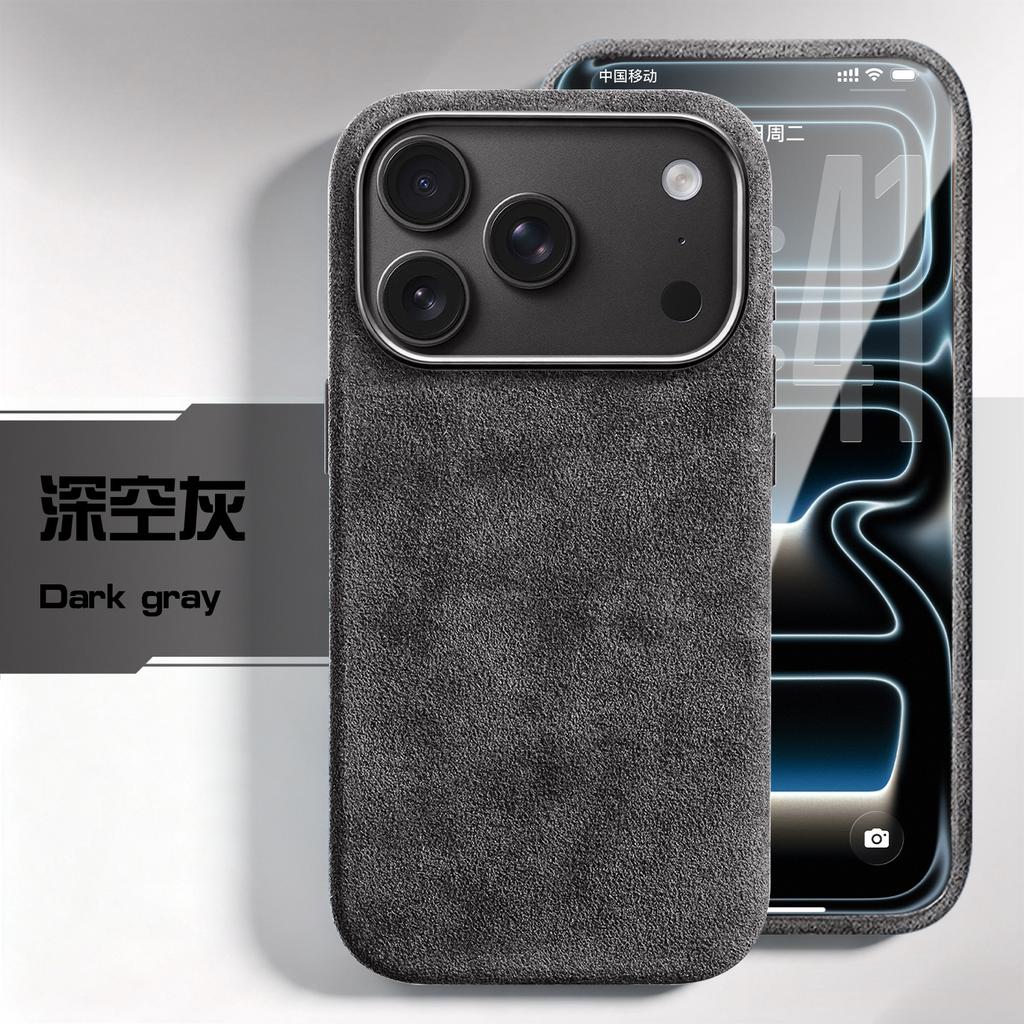 Для iPhone 18 Pro Max Настоящая Алькантара Магнитный Чехол с MagSafe Суперкар Тот же Замшевый Роскошный Кожаный Чехол для iPhone 18 Pro