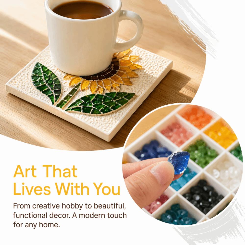 Glass Tiles Mosaic Kit DIY Beginner Friendly Glass Mosaic Kit Garden Animals Arts For Beginner