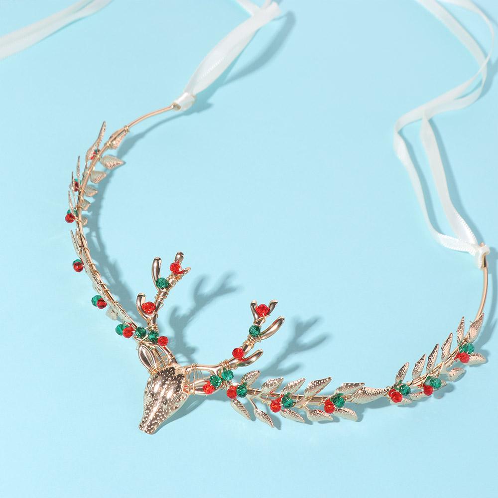 Crystal Christmas Headband Hair Comb Antlers Hairband Fashion Hairpin Set Merry Christmas