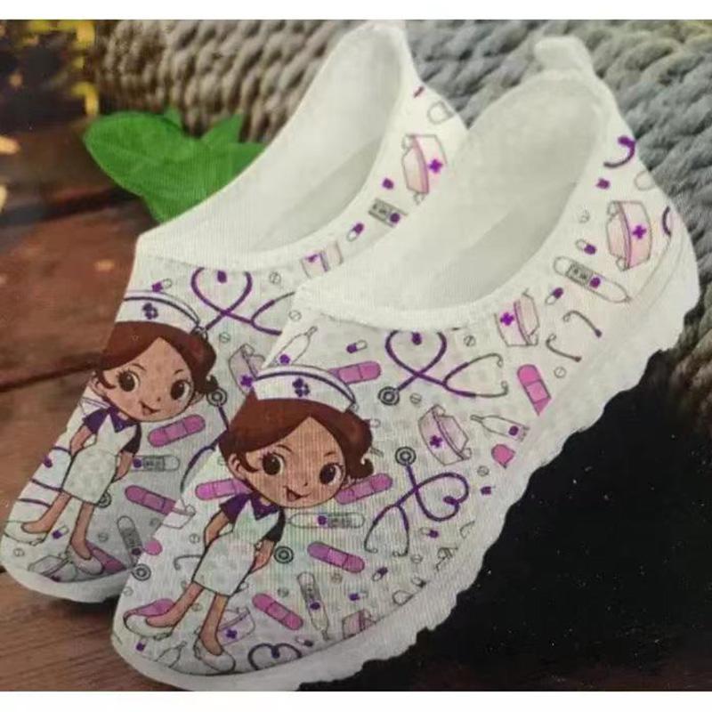 Rimocy обувь для медсестер, женские дышащие кроссовки с принтом, женские легкие слипоны, нескользящая обувь на плоской подошве, женская повседневная спортивная обувь с мягкой подошвой